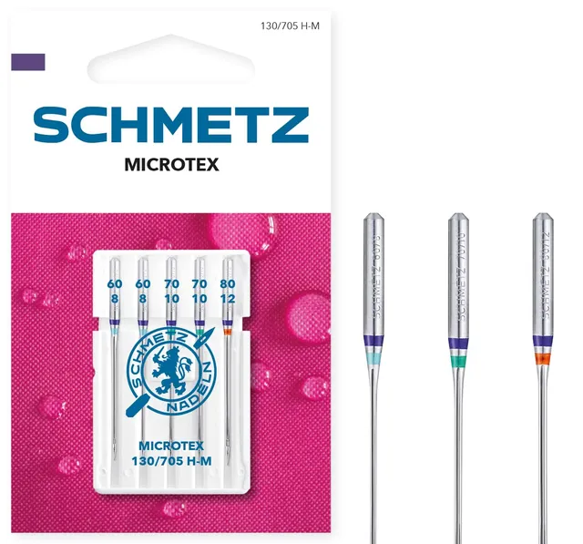 schmetz-microtex-130-705-h-m-aiguille-machine-60-8-80-12-x5 image 1