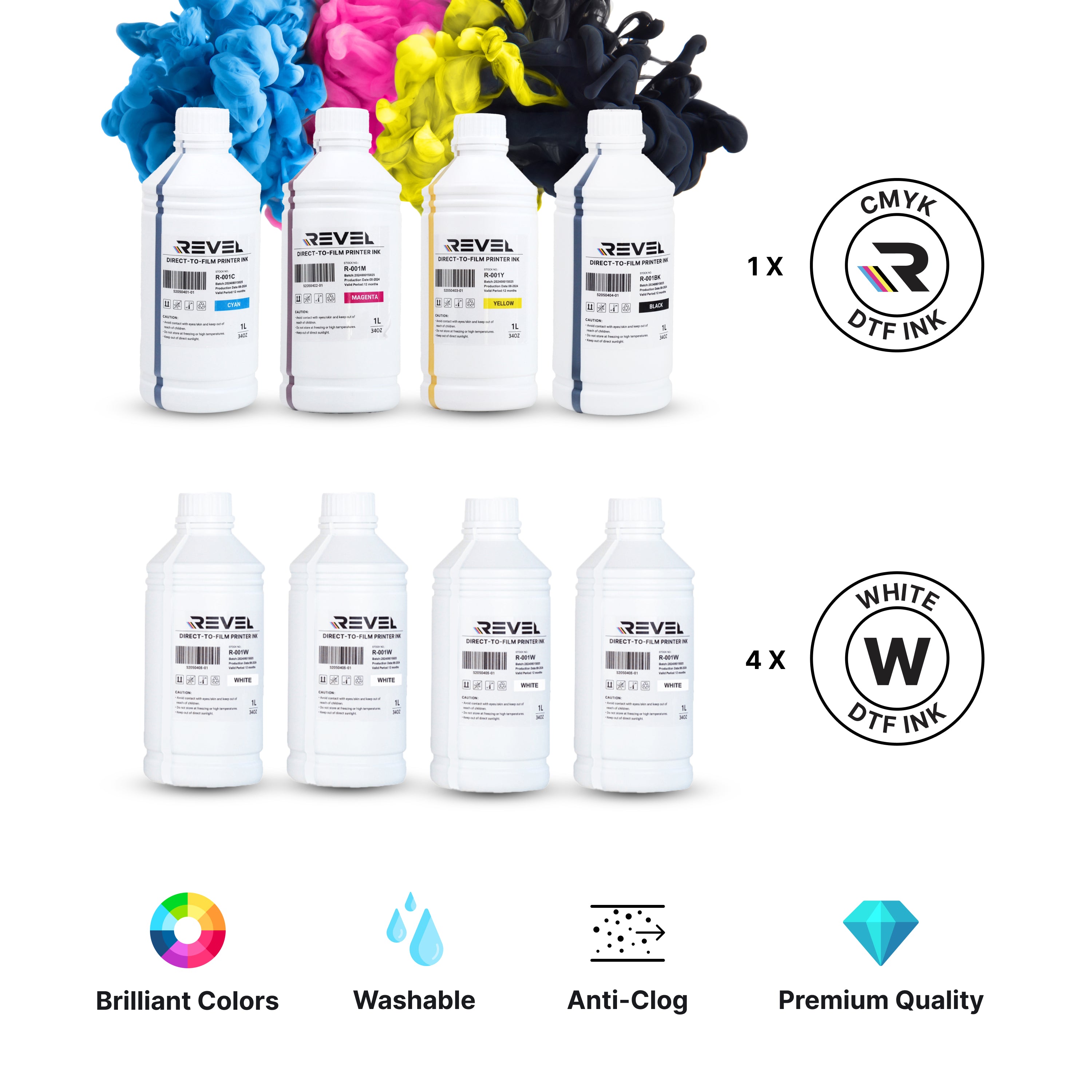 ricoma-dtf-consumables-revel-kit-encre-dtf-8x1000-ml-cmyk-w image 1