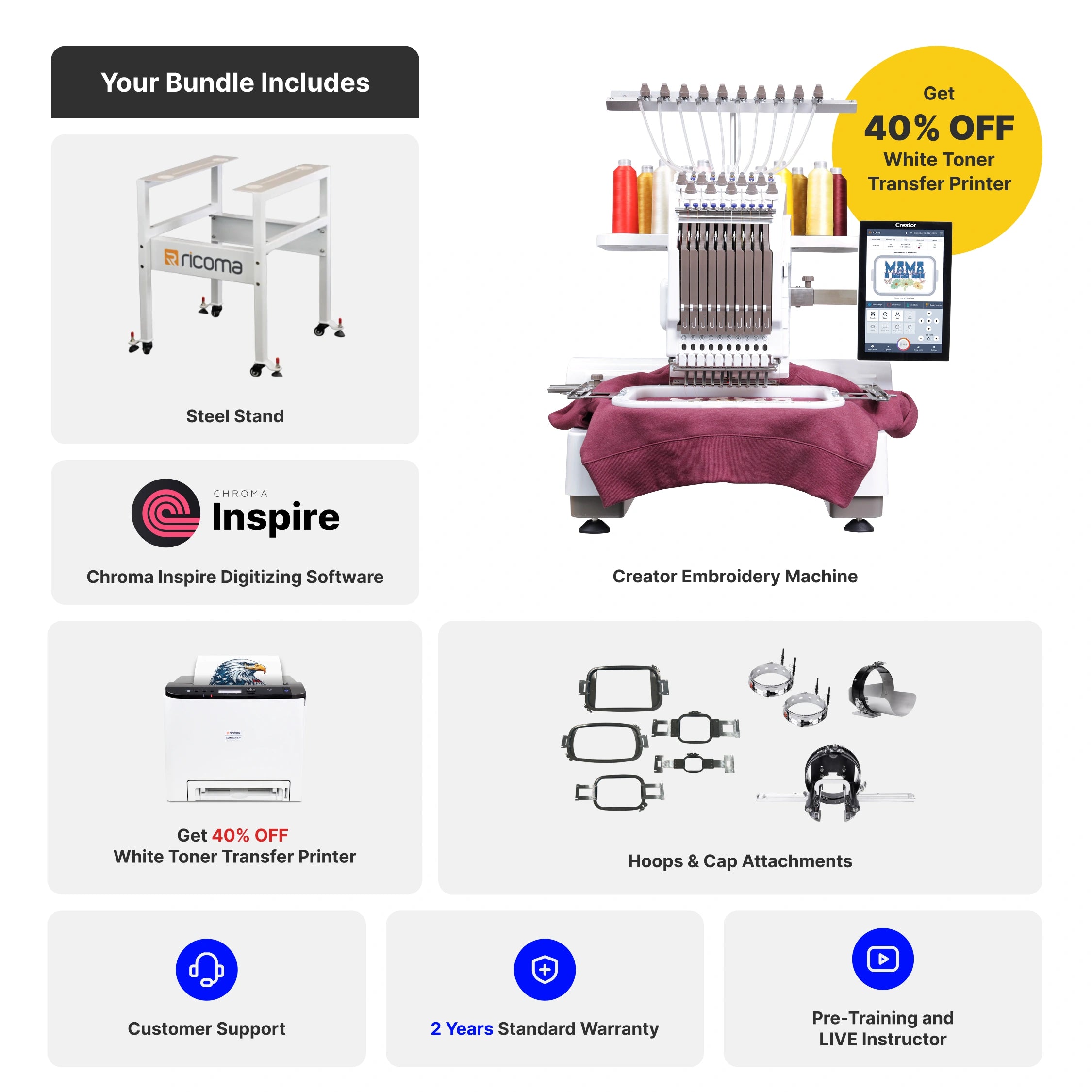 ricoma-creator-10-aiguilles-machine-broder-cran-10-1-semi-pro image 3
