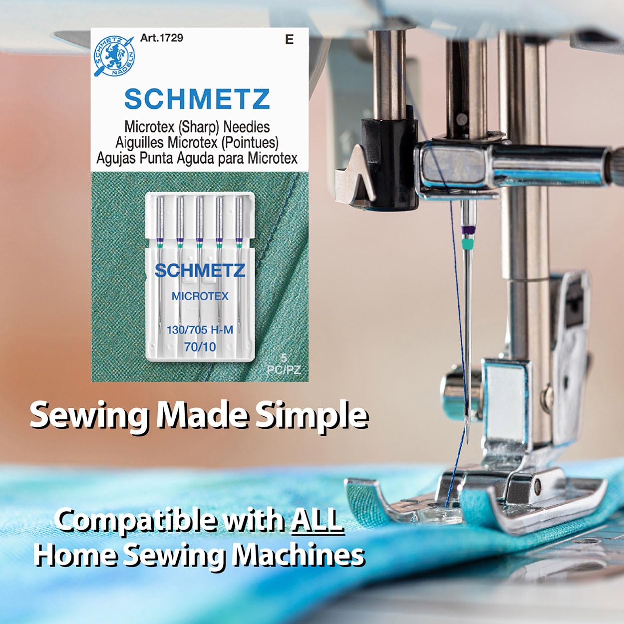 schmetz-microtex-70-10-aiguille-machine-coudre-x5-pointue image 2
