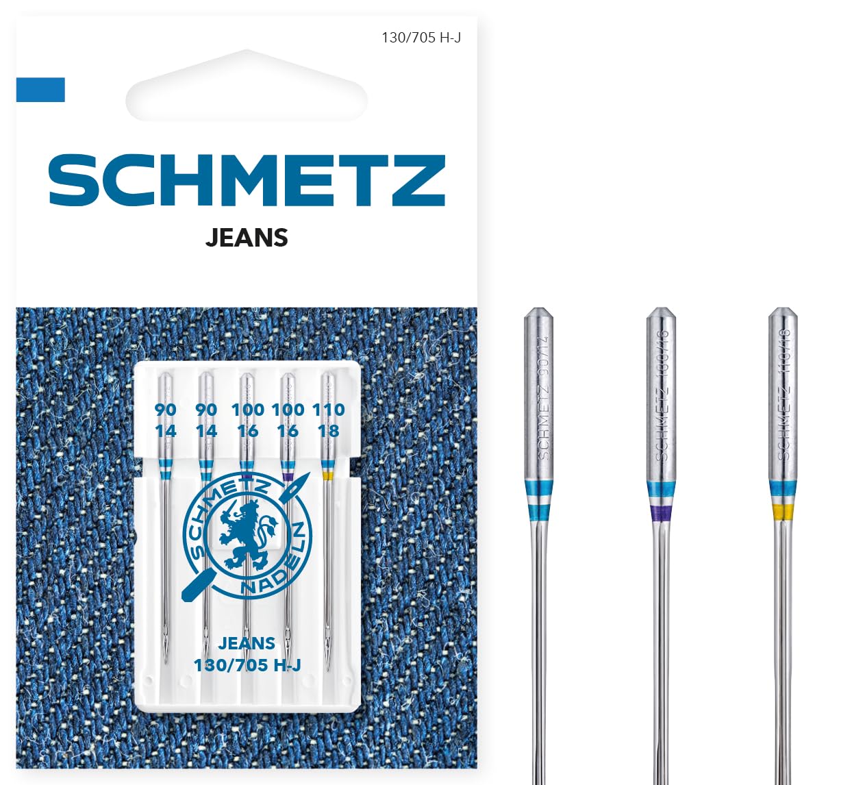 schmetz-jeans-130-705-h-j-aiguille-machine-90-14-110-18-x5 image 1