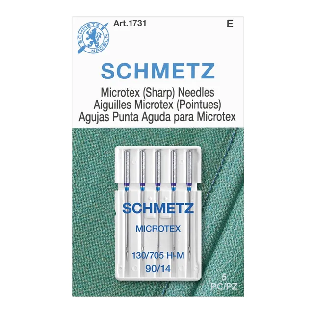 schmetz-microtex-90-14-aiguille-machine-coudre-x5-soie image 1